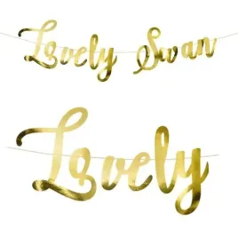 baner-lovely-swan-partydeco-zloty-64-cm