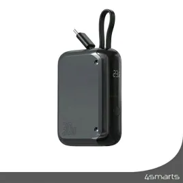 powerbank-4smarts-pocket-10000mah-30w-z-wbudowanym-kablem-usb-c-15cm-szary