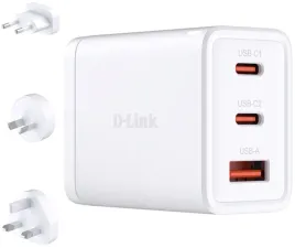 szybka-ladowarka-turystyczna-d-link-65w-gan-2x-usb-c-usb-pd3-0-3wtyczki