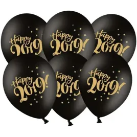 balony-happy-2019-pastel-czarne-strong-12-50-szt