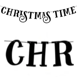 baner-christmas-time-czarny-partydeco-80-cm