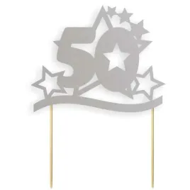topper-papierowy-urodziny-50-stars-srebrna-17-cm