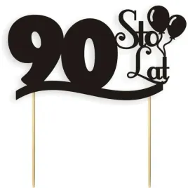 topper-papierowy-sto-lat-90-urodziny-czarny-17-cm