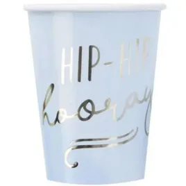 kubeczki-papierowe-hip-hip-hooray-niebieskie-ginger-ray-266-ml-8-szt