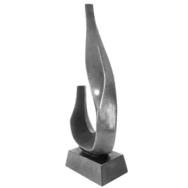 swieca-plomien-szary-metalik-candellana-280-mm