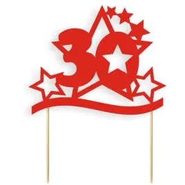 topper-papierowy-urodziny-30-stars-czerwona-17-cm