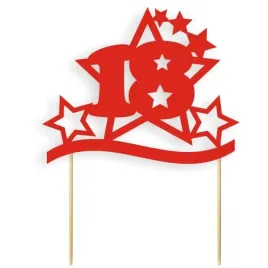 topper-papierowy-urodziny-18-stars-czerwona-17-cm