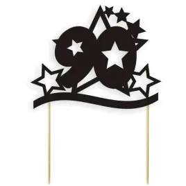 topper-papierowy-urodziny-90-stars-czarny-17-cm