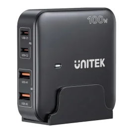unitek-czarna-ladowarka-biurkowa-gan-70w-2xusb-a-2xusb-c