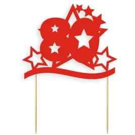 topper-papierowy-urodziny-80-stars-czerwona-17-cm
