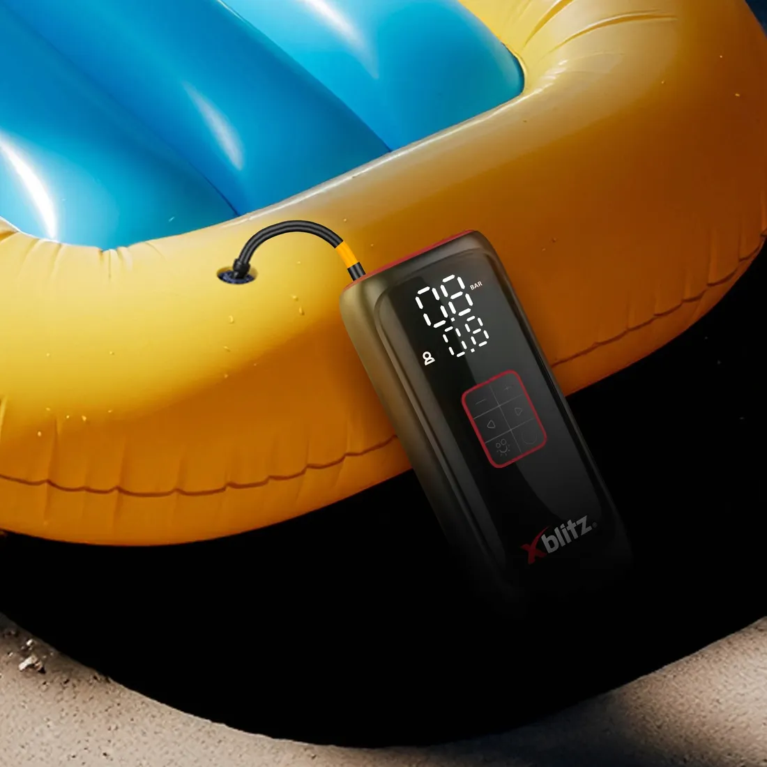 bezprzewodowa-pompka-elektryczna-samochodowa-kompresor-xblitz-airmaster-waga-z-opakowaniem-0-15-kg