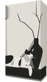 obraz-20x40cm-kot-w-odcieniach-szarosci