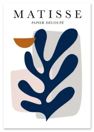plakat-cyfrowy-do-wydruku-granatowy-lisc-matisse
