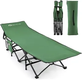 lozko-polowe-skladane-z-scietym-zaglowkiem-i-kieszenia-zielone