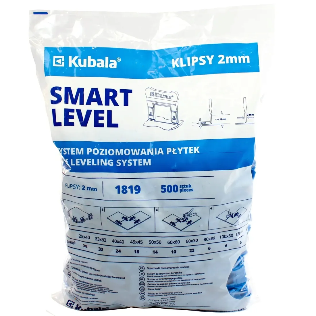 kubala-smart-level-kliny-200-klipsy-800-2mm-stan-nowy