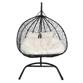 fotel-wiszacy-dwuosobowy-kokon-dwuosobowy-czarny-bezowa-poduszka