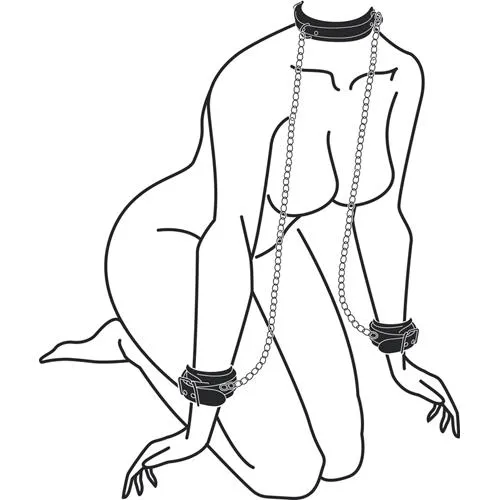 kajdanki-leather-collar-with-handcuffs