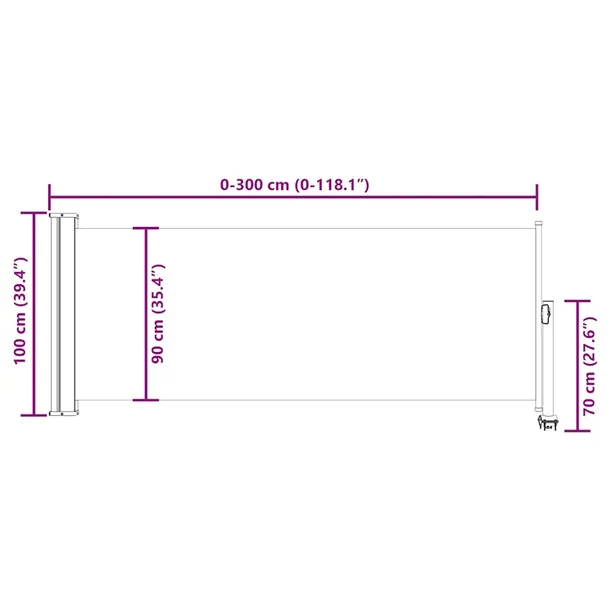 markiza-boczna-100x300-cm-szara-stan-nowy-rodzaj-markiza