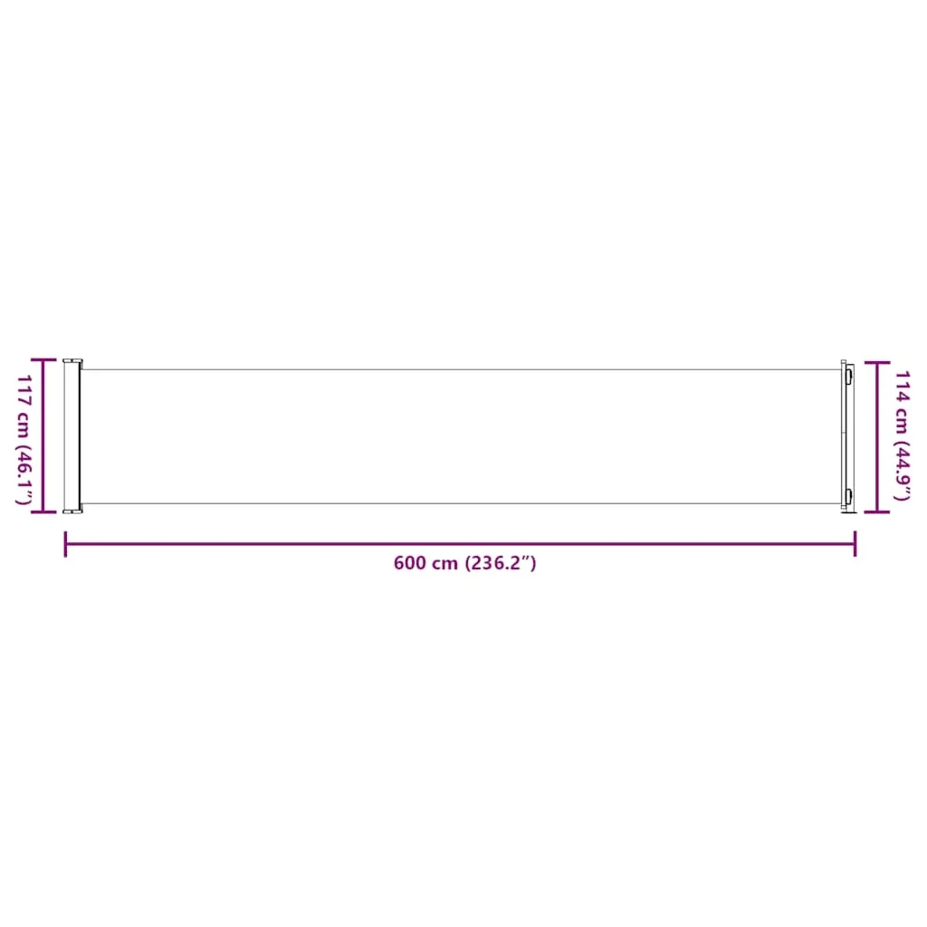 markiza-boczna-117x600-cm-szara-stan-nowy