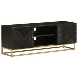 szafa-pod-tv-czarna-drewno-mango-110cm-stylowa