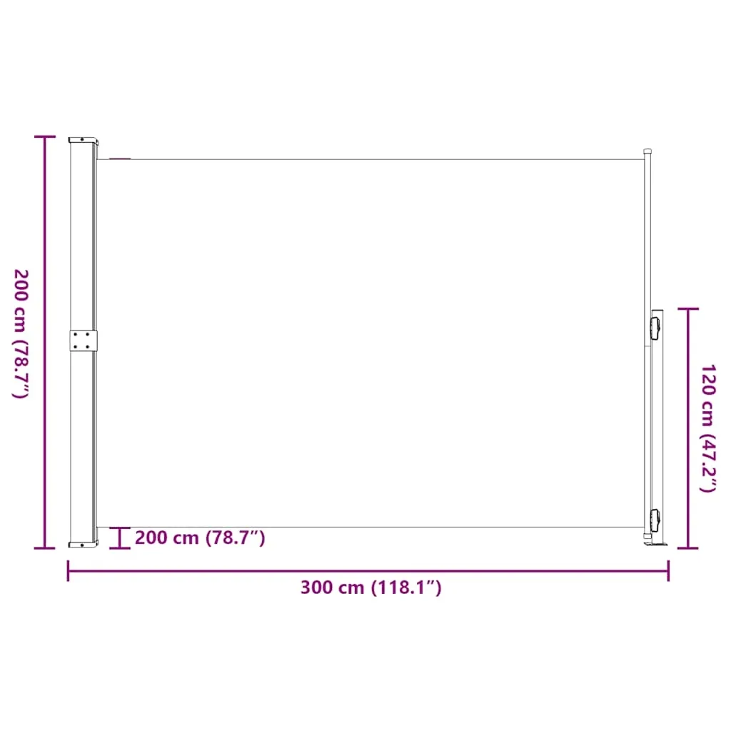 markiza-boczna-200x300cm-szara-stan-nowy