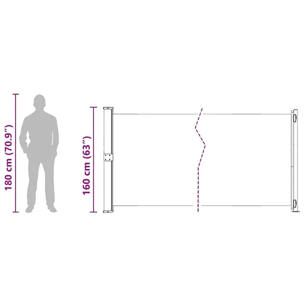 markiza-boczna-600x160-cm-brazowa-stan-nowy-rodzaj-markiza