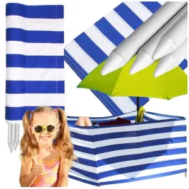 parawan-plazowy-12m-na-plaze-zaslona-paski-uv-granatowe-pasy-metalowe-kolki