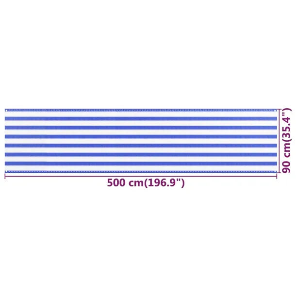 parawan-balkonowy-hdpe-niebiesko-bialy-90x500cm-kod-producenta-ze-310890-stan-nowy