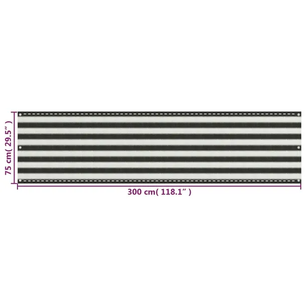 parawan-hdpe-75x300cm-antracyt-bialy-kod-producenta-ze-310848-stan-nowy