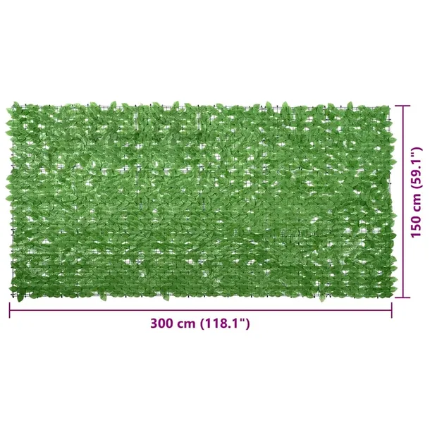 parawan-zielone-liscie-300x150cm-stan-nowy