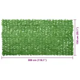 parawan-zielone-liscie-300x150cm-stan-nowy