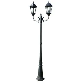 lampa-ogrodowa-230-cm-2-klosze-ciemnozielona-czarna