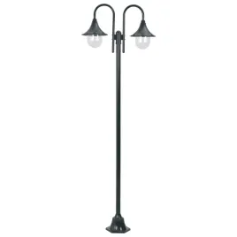 lampa-ogrodowa-z-2-latarniami-220-cm-ciemnozielona