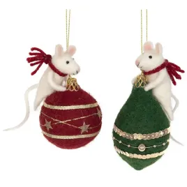 bombki-choinkowe-zielone-czerwone-mysz-2-szt-welniana-na-choinke-prezent