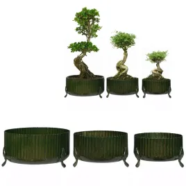 plaska-doniczka-na-bonsai-duza-3-szt-metalowa-zielona-na-nozkach-oslonka