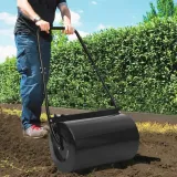 walec-do-trawnika-63cm-czarny-stal-50l-stan-nowy