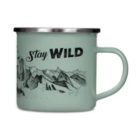 kubek-emaliowany-stay-wild-szarozielony