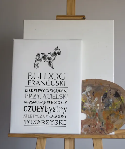 typograficzny-obraz-na-plotnie-buldog-francuski