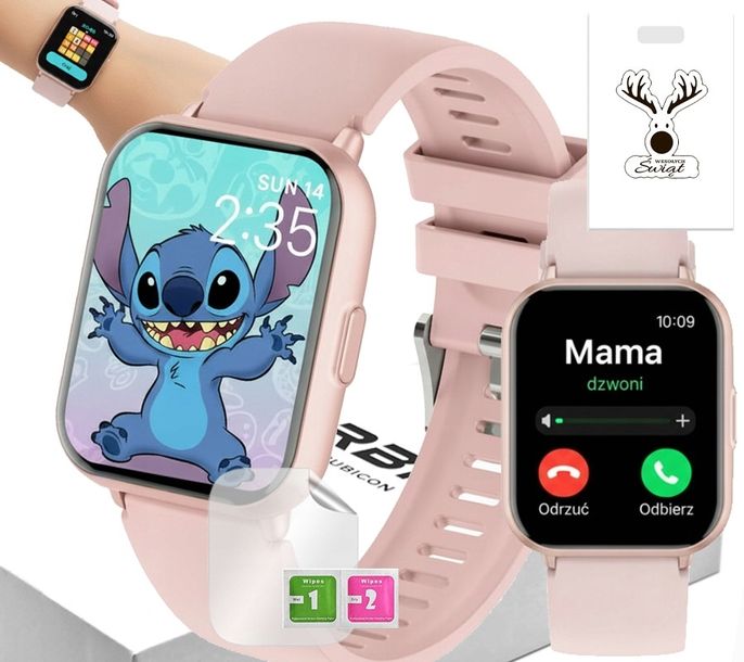 Smartwatch dziecięcy na Komunię rozmowy | powiadomienia | tętno | kroki