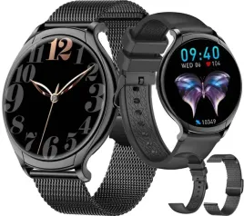 smartwatch-damski-zegarek-odbieranie-polaczen-2-paski-pl-ekg-puls-sms-black
