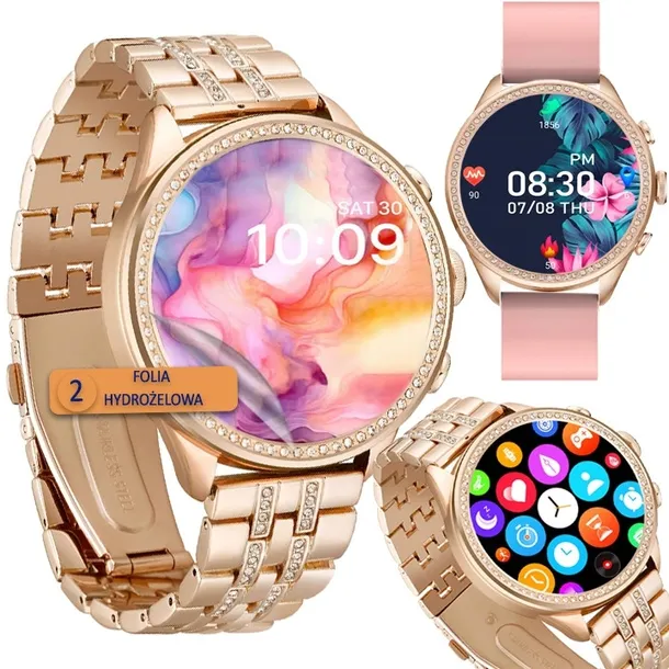 SMARTWATCH ZEGAREK DAMSKI PL MENU ROZMOWY BLUETOOTH CALL SPORT SMART WATCH