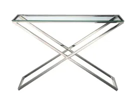 srebrna-konsola-ze-szklanym-blatem-120x40x80-cm-gg1006