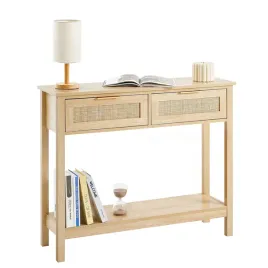 vevor-stolik-konsolowy-z-rattanu-2-szuflady-naturalny-rattan-stabilny