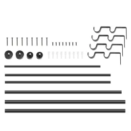 karnisze-vevor-2-torowe-regulowane-183-366-cm-mocne-stalowe-matowe-czarne