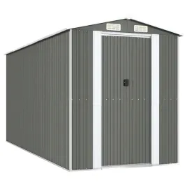 szopa-ogrodowa-jasnoszara-192x440x223cm-stal-galwanizowana