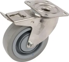 kola-skretne-ze-stali-nierdzewnej-z-powierzchnia-z-szarej-gumy-elastycznej