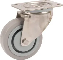 kola-skretne-ze-stali-nierdzewnej-z-powierzchnia-z-szarej-gumy-elastycznej