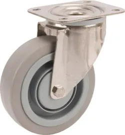 kola-skretne-ze-stali-nierdzewnej-z-powierzchnia-z-szarej-gumy-elastycznej