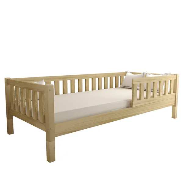 ŁÓŻKO DZIECIĘCE MONTESSORI LULU PLUS 80X160 SOSNA + STELAŻ