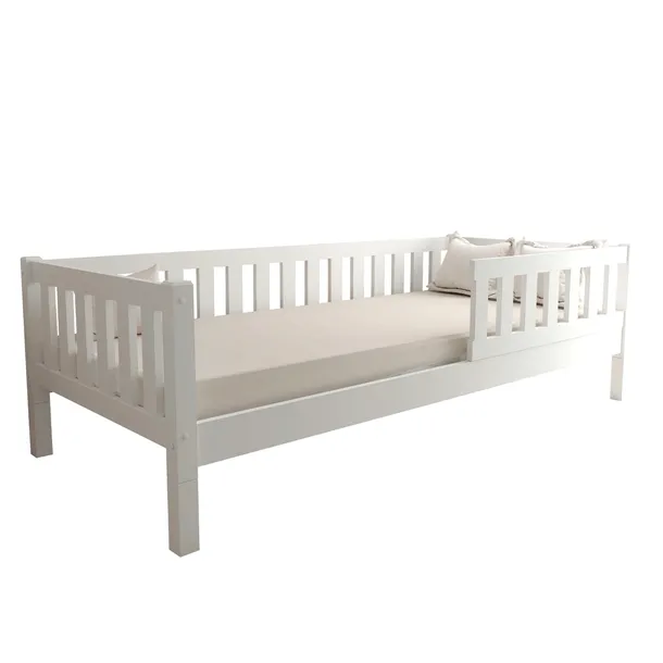 ŁÓŻKO DZIECIĘCE MONTESSORI LULU PLUS 90X190 BIAŁE + STELAŻ